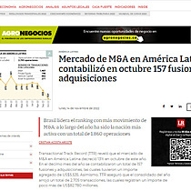 Mercado de M&A en Amrica Latina contabiliz en octubre 157 fusiones y adquisiciones